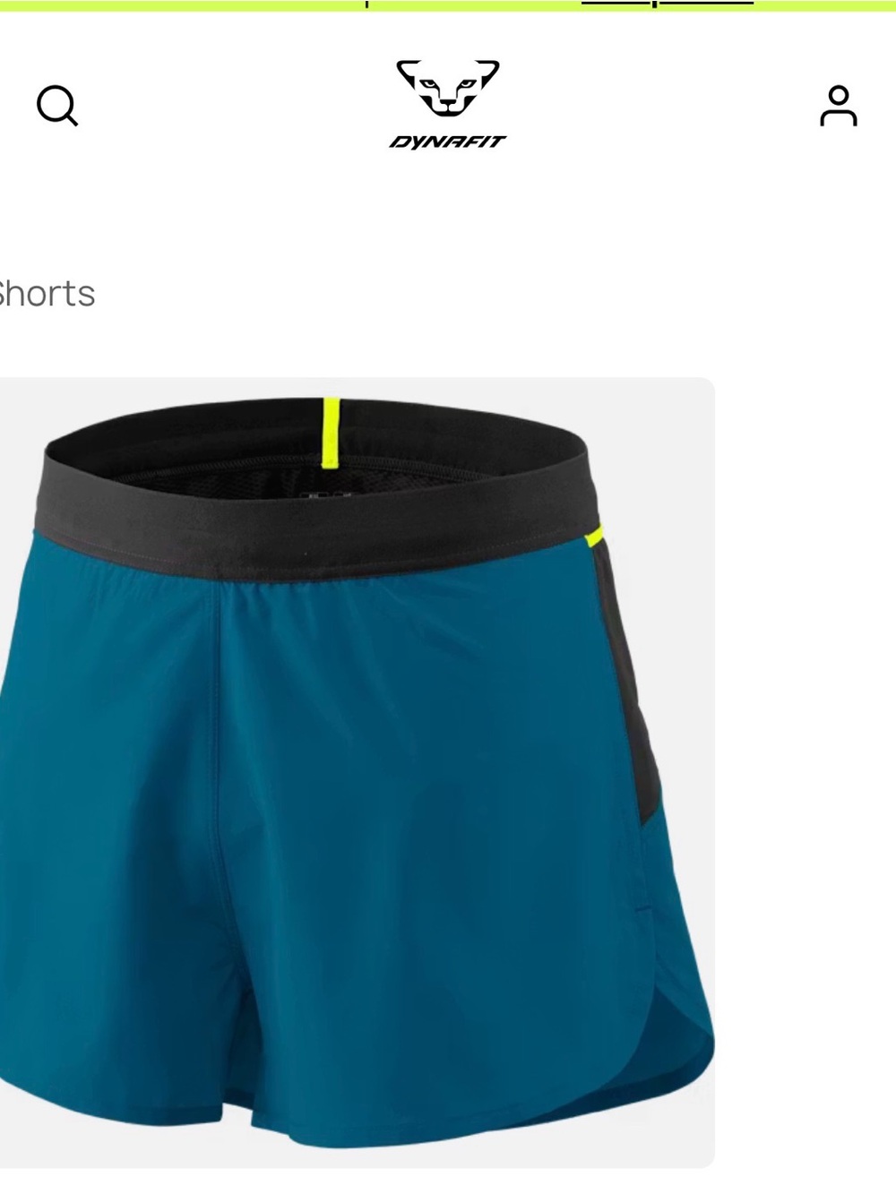 Dynafit Teal Running Shorts with Black Waistband